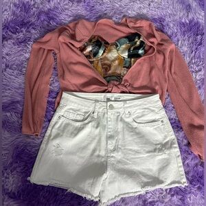 Hollister California Womens Long Sleeve Tie Front Peach Cardigan